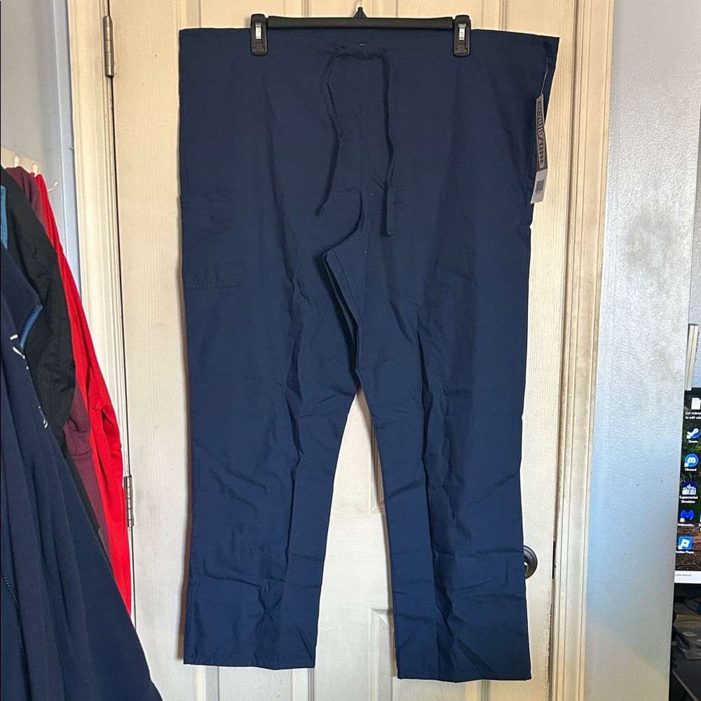 NWT Scrubzone by Landau unisex size XL navy drawstring scrub pants